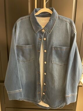 Indigo Rein Soft Oversized Button-Up Shirt Jacket